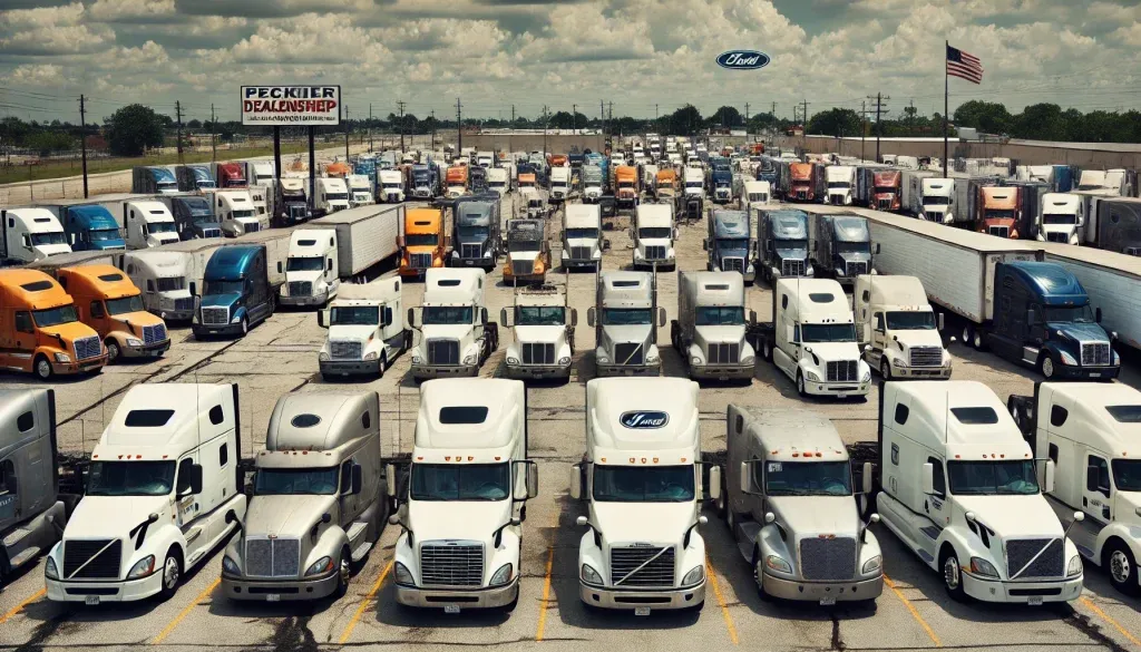 Used truck dealership lot